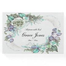 Funeral Guest Book Floral on white Customisable