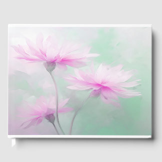 Funeral guestbook pink floral