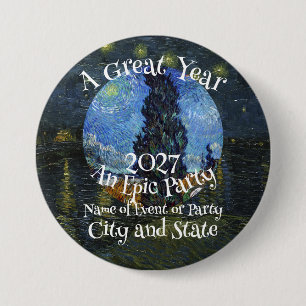 FUNERAL HG FV LF OBITUARY CELEBRATION LIFE PROGRAM 7.5 CM ROUND BADGE
