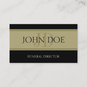Funeral Home Black/Golden Banner Business Card