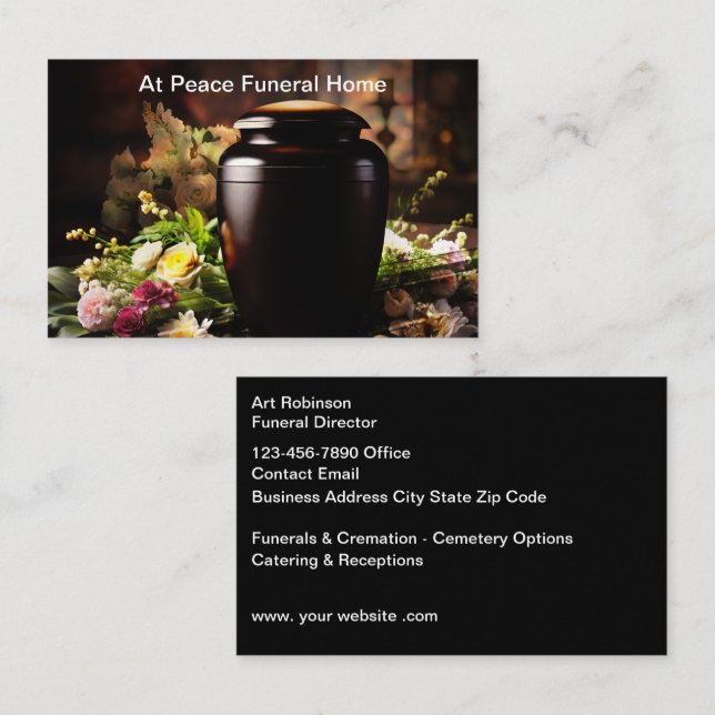 Funeral Home Cremation Business Cards (Front/Back)