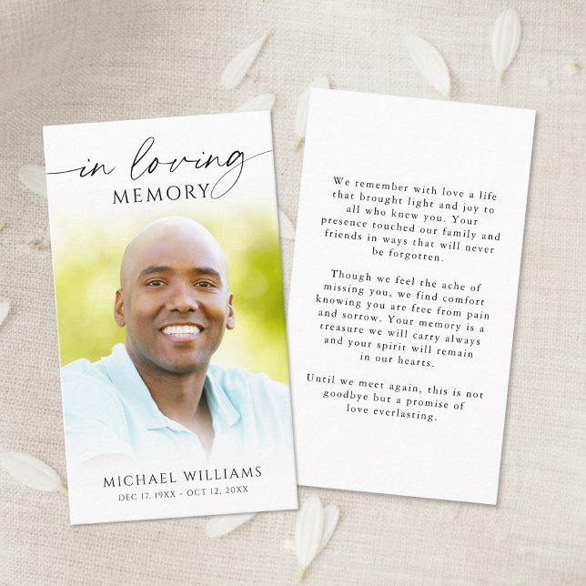 Funeral In Loving Memor Photo Prayer Card (Creator Uploaded)