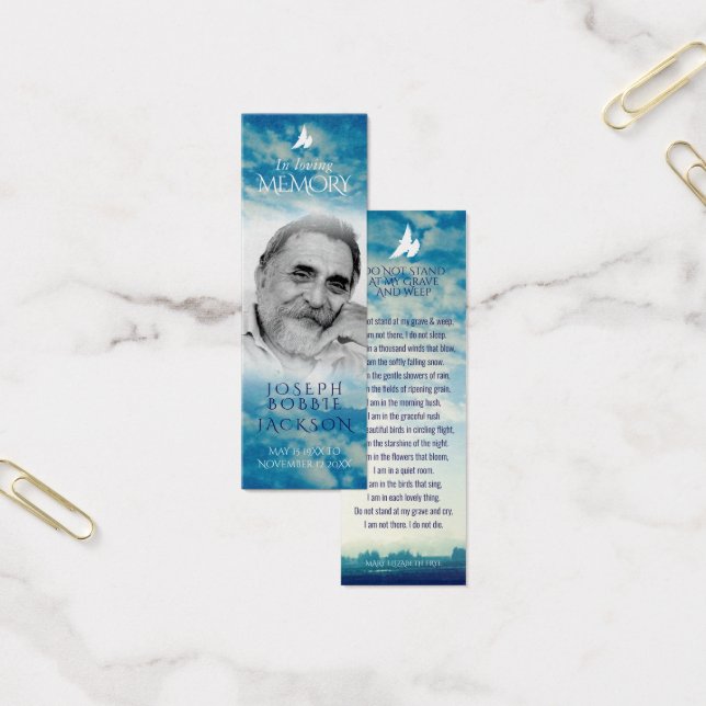 Funeral in loving memory clouds slim prayer poem (Office)