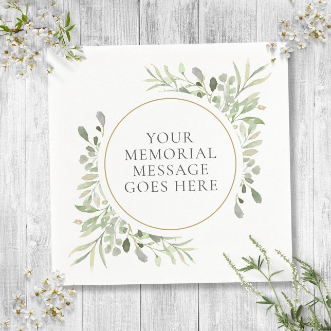 Funeral In Loving Memory Eucalyptus Leaves Napkin (Funeral In Loving Memory Eucalyptus Leaves Napkins)