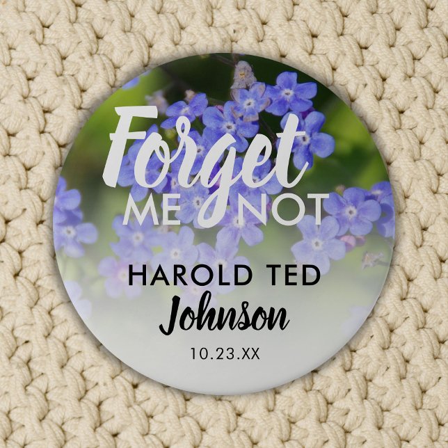 Funeral In Loving Memory | Forget-Me-Not 7.5 Cm Round Badge (Creator Uploaded)