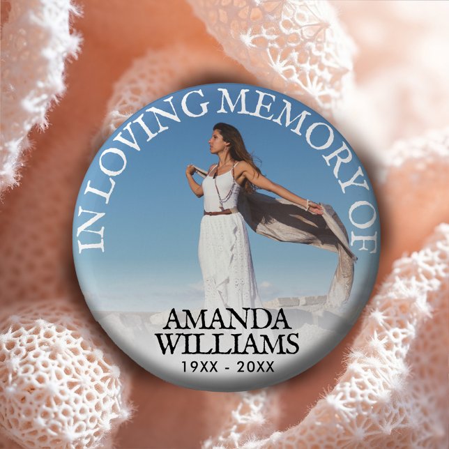 Funeral In Loving Memory Photo 6 Cm Round Badge (Creator Uploaded)
