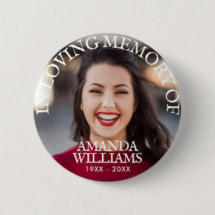 Funeral In Loving Memory Photo 6 Cm Round Badge
