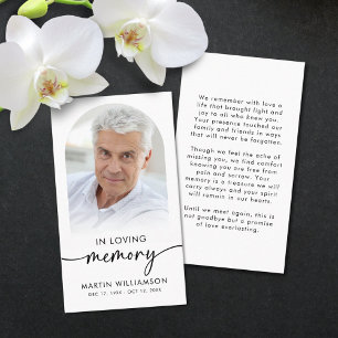Funeral In Loving Memory Photo Script Prayer Cards