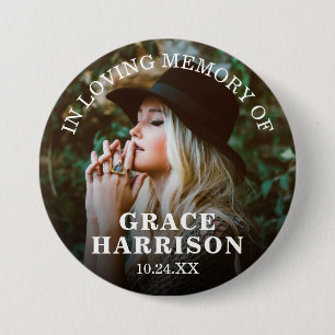Funeral In Loving Memory   Remembrance Photo 7.5 Cm Round Badge