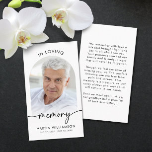 Funeral In Memory Photo Script Prayer Cards