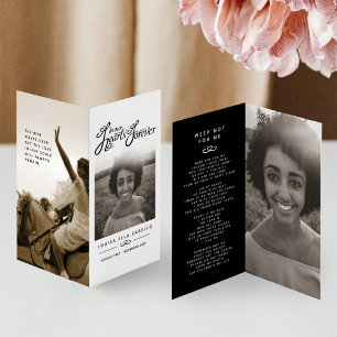 Funeral in our hearts forever mono photo poem card