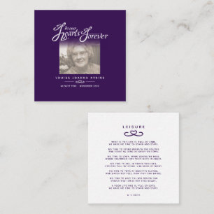 Funeral in our hearts poem leisure purple card