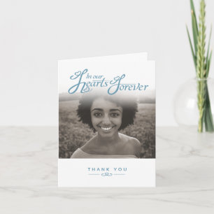 Funeral in our hearts white thank you cards