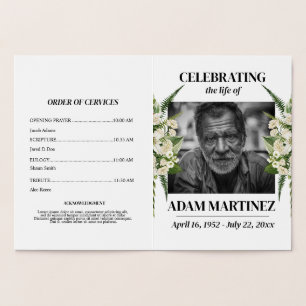 Funeral Invitation Celebration Of Life Floral