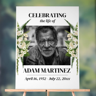 Funeral Invitation Celebration Of Life Floral Acrylic Sign