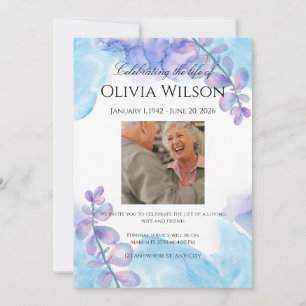 Funeral Invitation Template – Blue & Purple
