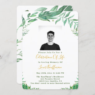 Funeral Invitation With Photo, Celebration Of Life