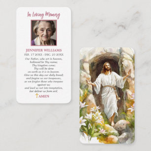 Funeral Jesus Prayer Cards Resurrection Sympathy 