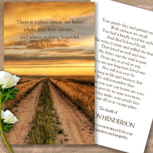 Funeral Loss Country Sunset Prayer Sympathy Cards
