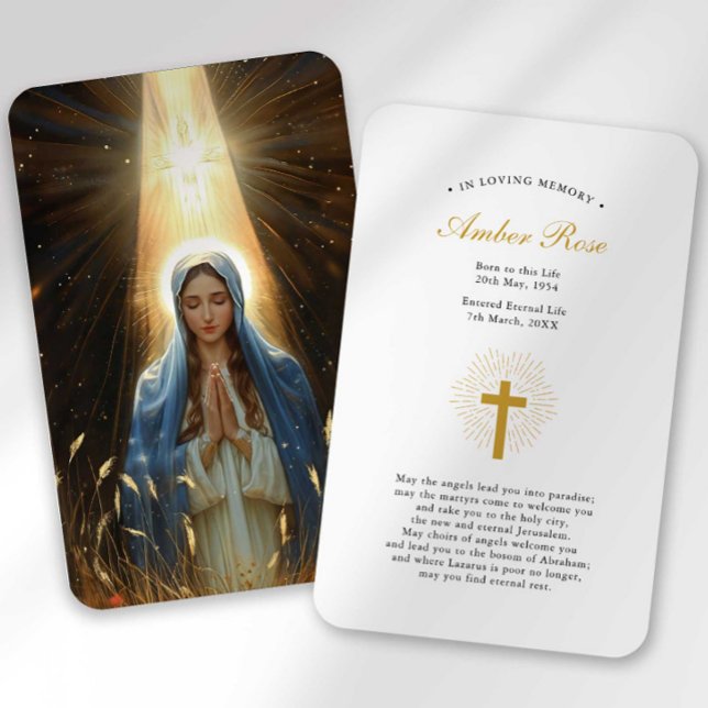Funeral Loss Hail Mary Prayer Sympathy Card (Creator Uploaded)