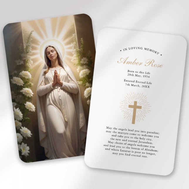 Funeral Loss Hail Mary Prayer Sympathy Card (Creator Uploaded)