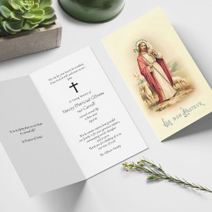 Funeral Loss Jesus Shepherd Prayer Sympathy Cards