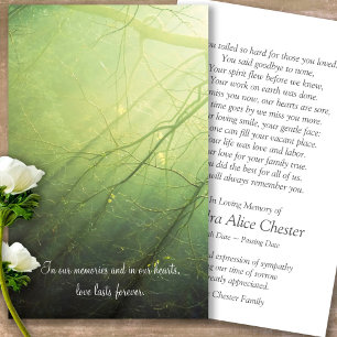 Funeral Loss Peaceful Forest Prayer Sympathy Cards