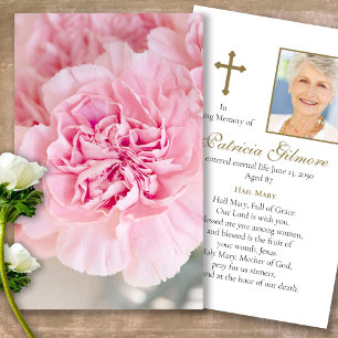 Funeral Loss Peony Memorial Prayer Sympathy Cards