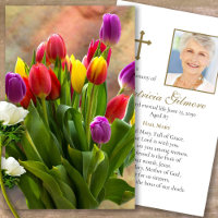Funeral Loss Tulip Bouquet Prayer Sympathy Cards 