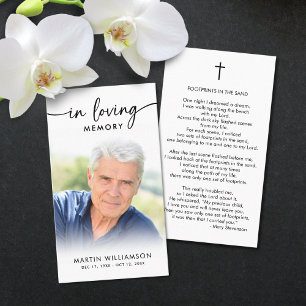 Funeral Loving Memory Photo Cross Poem Prayer Card