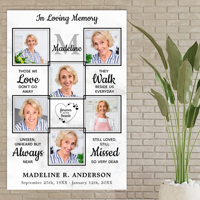 Funeral Memorial 6 Photo Collage In Loving Memory  Poster (Creator Uploaded)