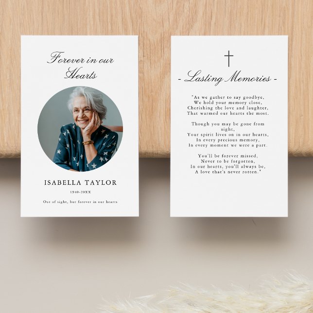 Funeral Memorial Catholic Cross Photo Prayer Card (Creator Uploaded)