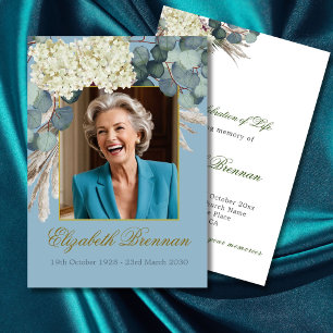 Funeral Memorial Celebration Of Life Floral Photo Invitation