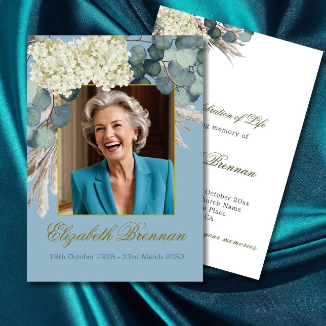 Funeral Memorial Celebration Of Life Floral Photo  Invitation (Creator Uploaded)