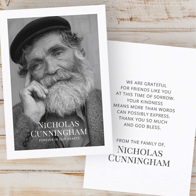 Funeral Memorial Classic Simple Photo Prayer Card (Creator Uploaded)