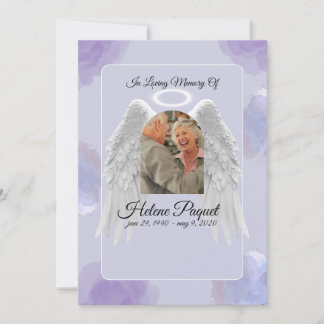 Funeral Memorial Design Template – Angel Wings