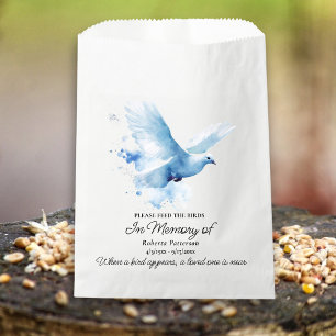 Funeral Memorial Favour White Dove Bird Seed Bag