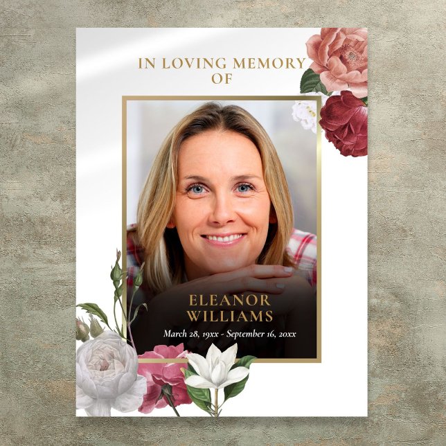 Funeral Memorial Floral Photo Celebration Of Life Poster (Funeral Memorial Floral Photo Celebration Of Life Poster)
