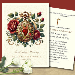 Funeral Memorial Floral Religious Prayer Card