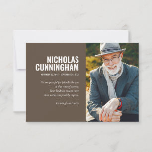 Funeral Memorial Forever In Our Hearts Photo Thank You Card