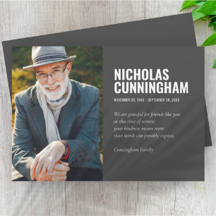 Funeral Memorial Forever In Our Hearts Photo Thank You Card