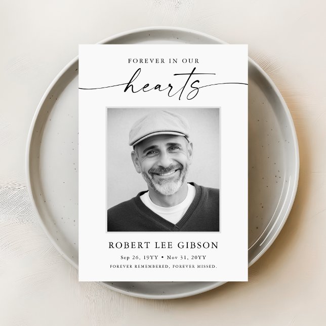 Funeral Memorial Forever In Our Hearts Sympathy Thank You Card (Creator Uploaded)