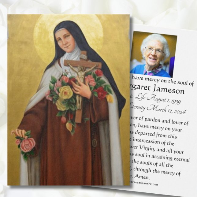 Funeral Memorial Holy Card St. Therese Lisieux (Creator Uploaded)