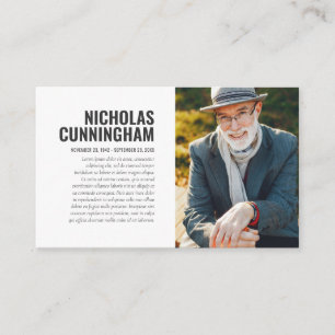 Funeral Memorial In Loving Memory Photo Card