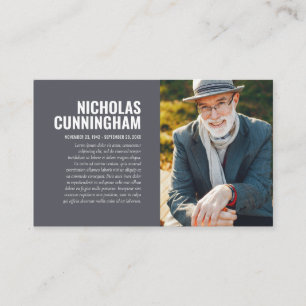 Funeral Memorial In Loving Memory Photo Card