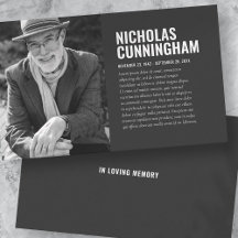 Funeral Memorial In Loving Memory Photo Card