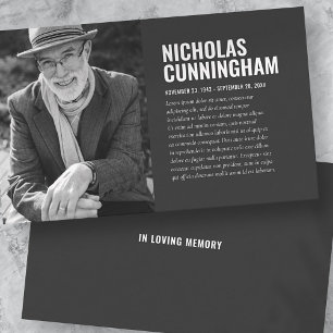 Funeral Memorial In Loving Memory Photo Card