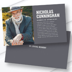 Funeral Memorial In Loving Memory Photo Card