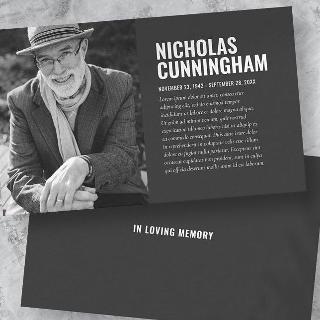 Funeral Memorial In Loving Memory Photo Card (Creator Uploaded)