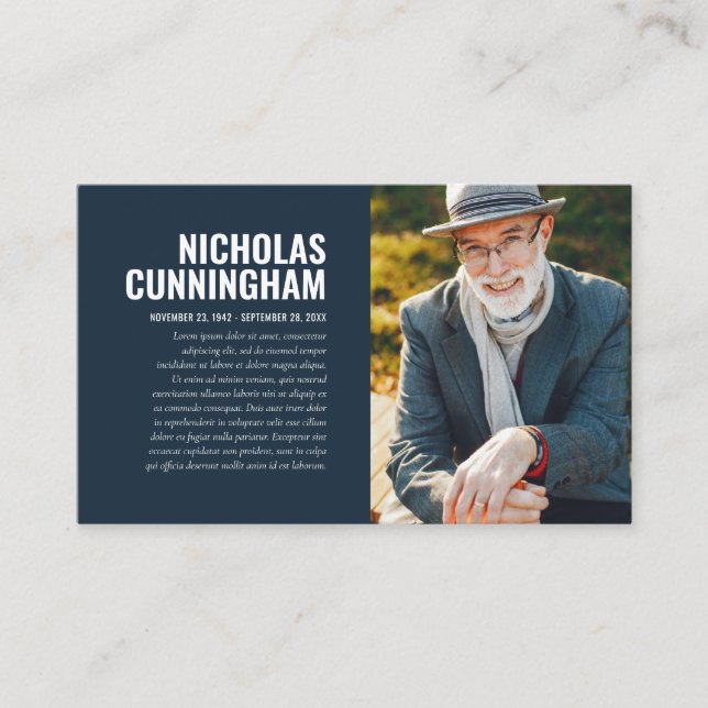 Funeral Memorial In Loving Memory Photo Card (Front)